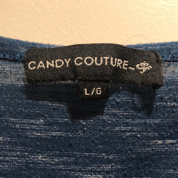 Candy Couture tank top in a mottled blue. Size L - Picture 3 of 5